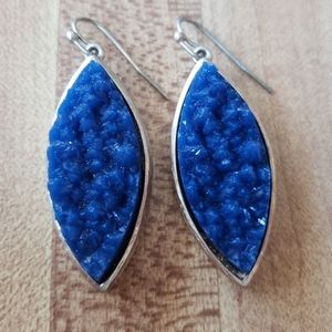 Royal Blue Faux Geode Earrings
